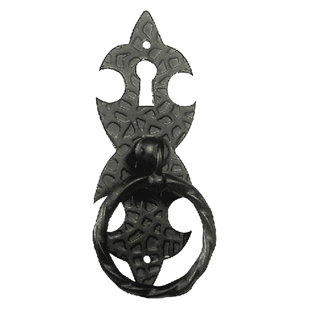 Anteprima Maniglia ad anello in ferro battuto 45 mm con foro chiave - 12 pezzi
