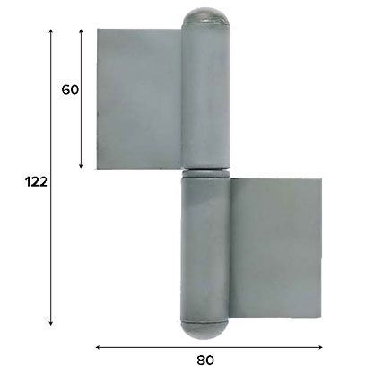 Anteprima Cerniera a saldare Aldeghi Luigi 1222 destra 122 x 80 mm ali 60 mm, 20 pezzi - 20 pezzi