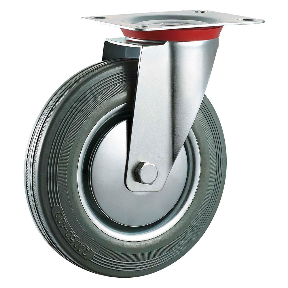 Anteprima Ruota per carrelli Uniko art. 80 ø 200 mm piastra 135 x 110 mm girevole 120 kg