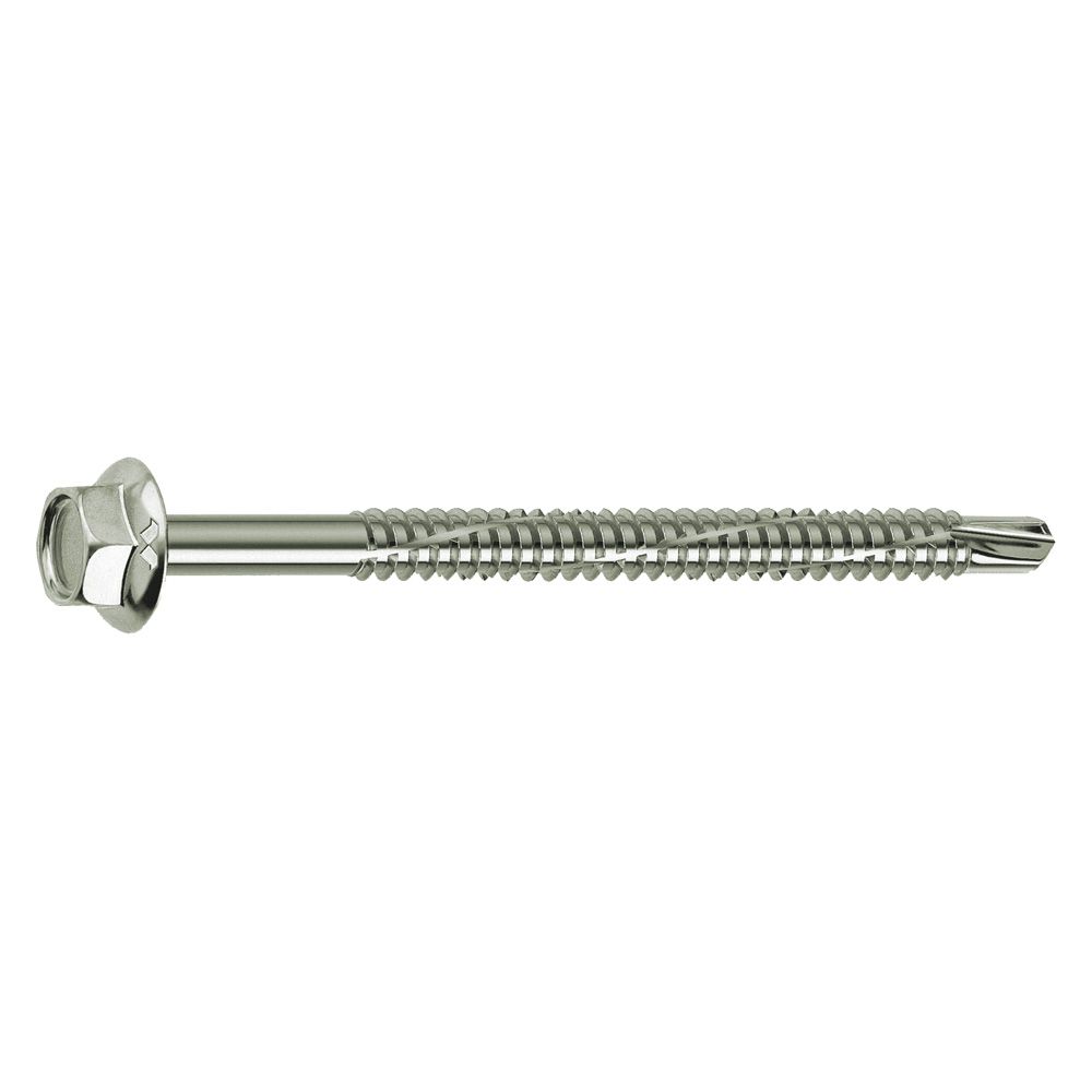 Anteprima Tirafondo autoperforante per ferro Mustad 943 da 6,3 x 120 mm con testa esagonale e collare
