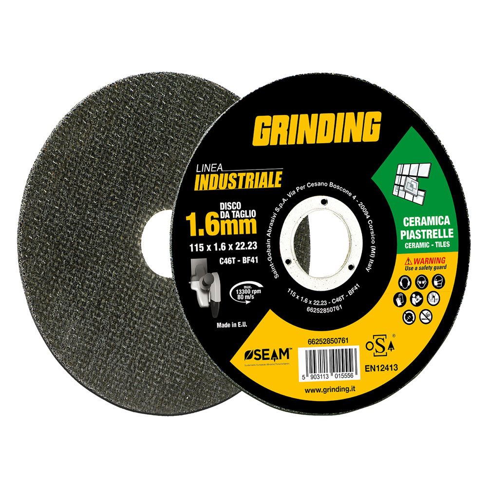 Anteprima Mola abrasiva per marmo e piastrelle Grinding Linea Industriale ø 115 x 1,6 mm a centro piano - 10 pezzi