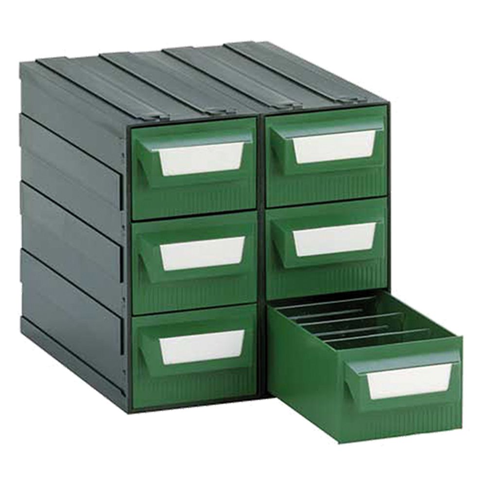 Anteprima Cassettiera Mobil Plastic modello L verde 22 x 26 x 23 cm con 6 cassetti