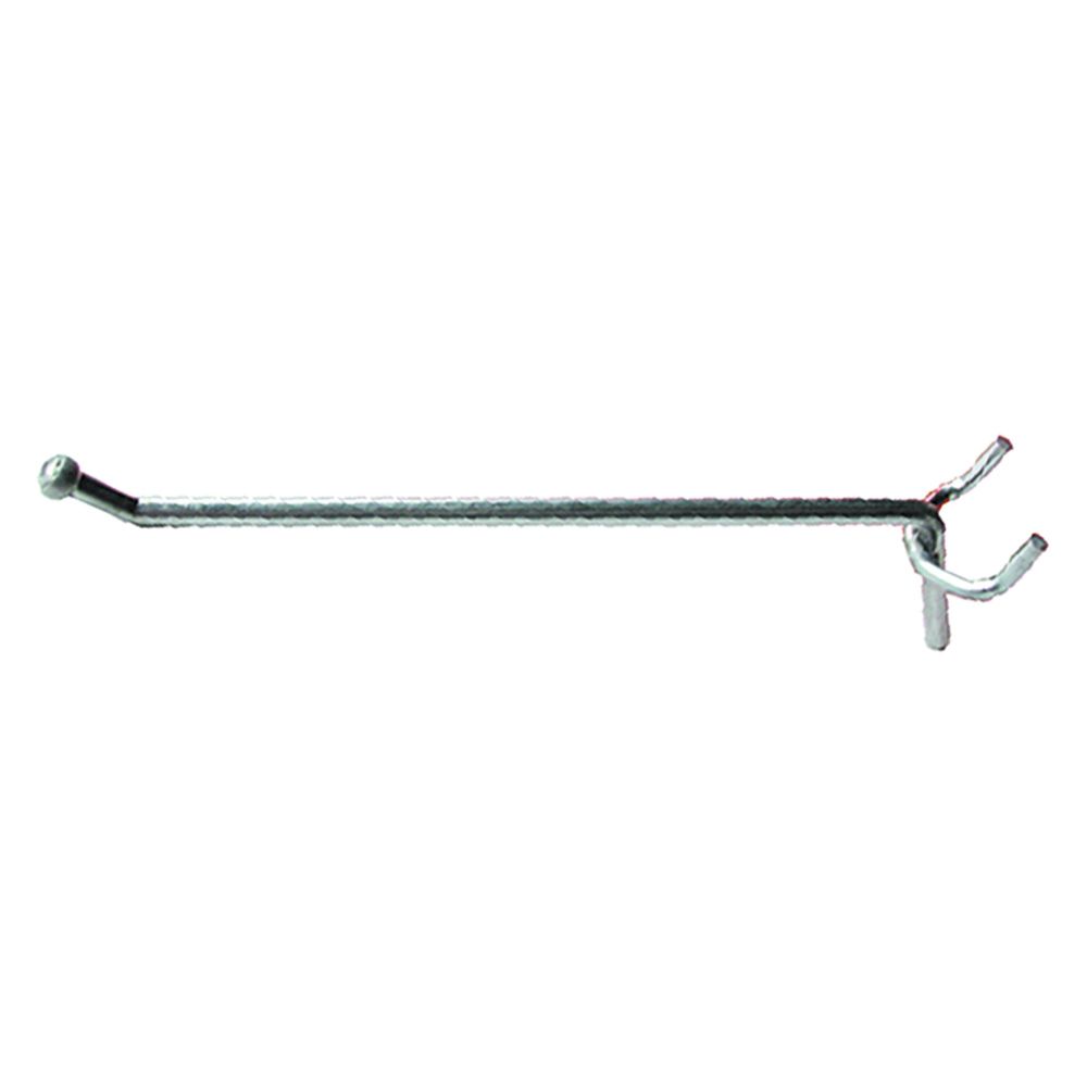 Anteprima Gancio semplice 30 cm in ferro zinco cromato ø 3,8 mm per pannelli portautensili - 50 pezzi