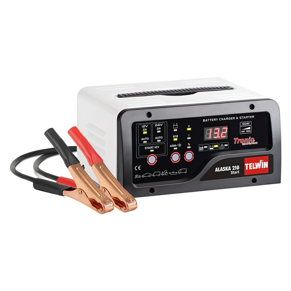 Anteprima Caricabatterie avviatore Telwin Alaska 210 Start 12/24 V con display
