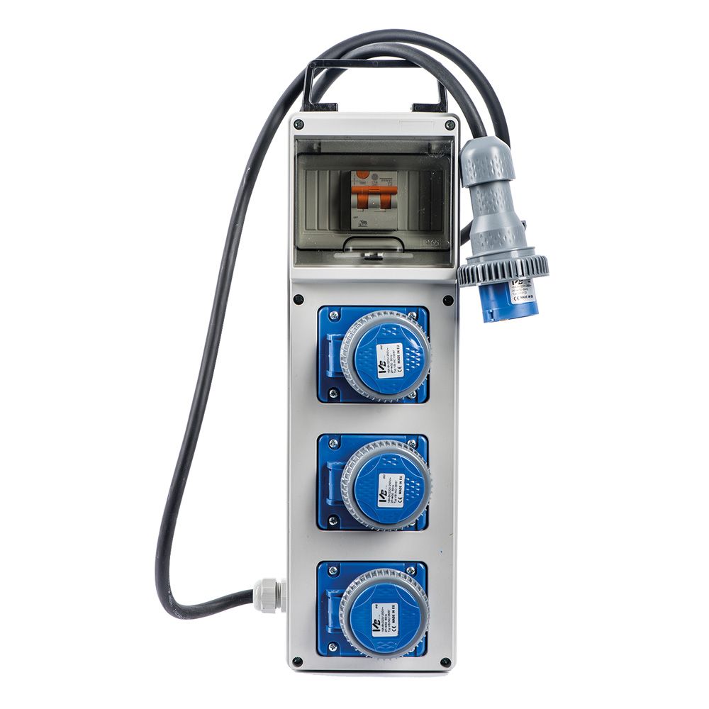 Anteprima Quadro elettrico da cantiere VB PL 220/3 con 3 prese 16A, 3 kW, IP67