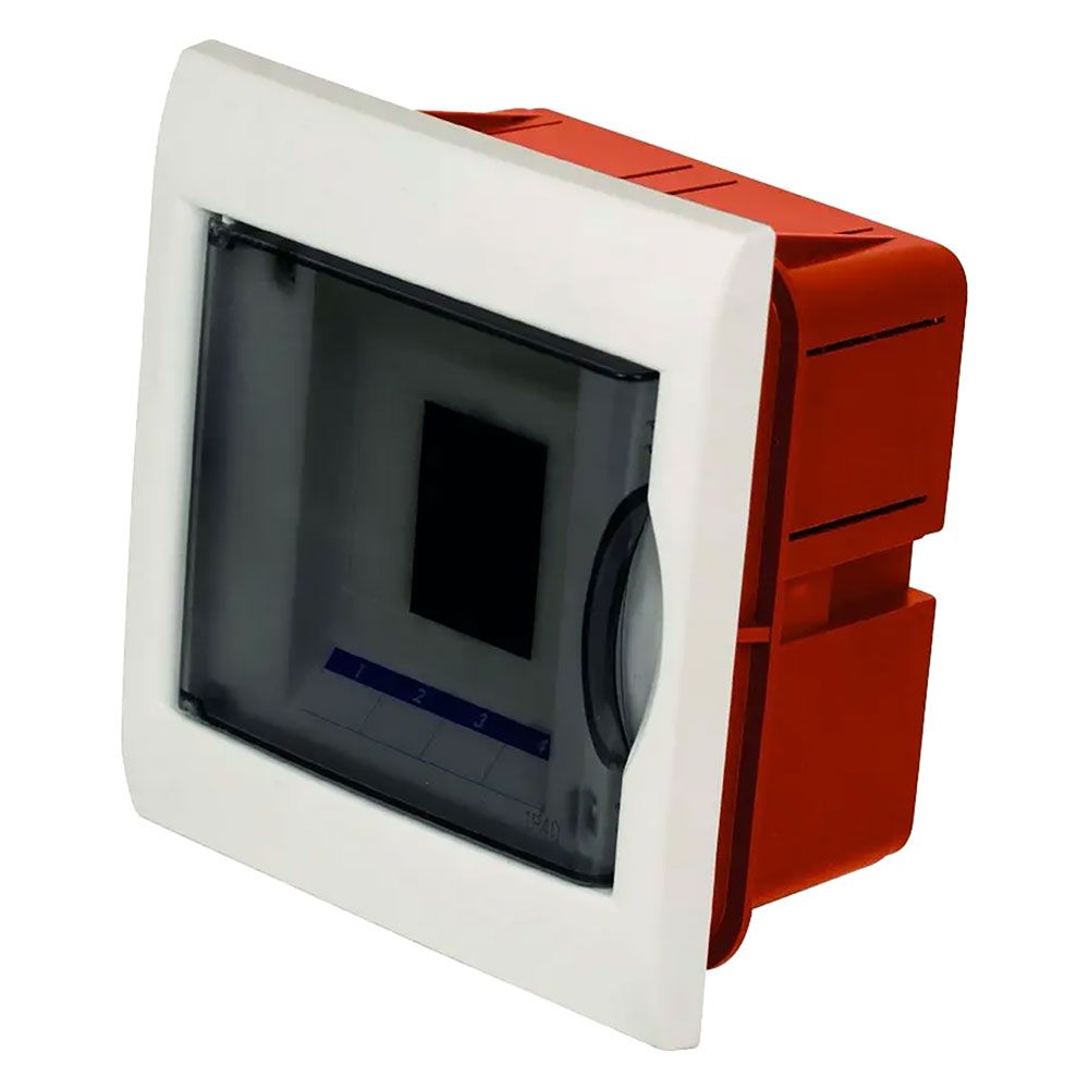 Centralino da incasso 4 moduli 160 x 170 x 80 mm bianco con portello fumé, IP40