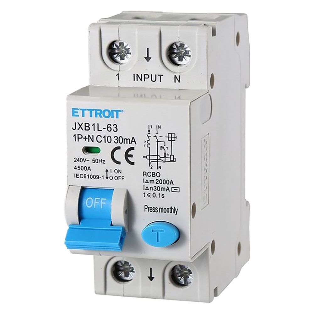 Anteprima Interruttore magnetotermico differenziale Ettroit 1P+N 32 A 6 kA 30 mA, 2 moduli