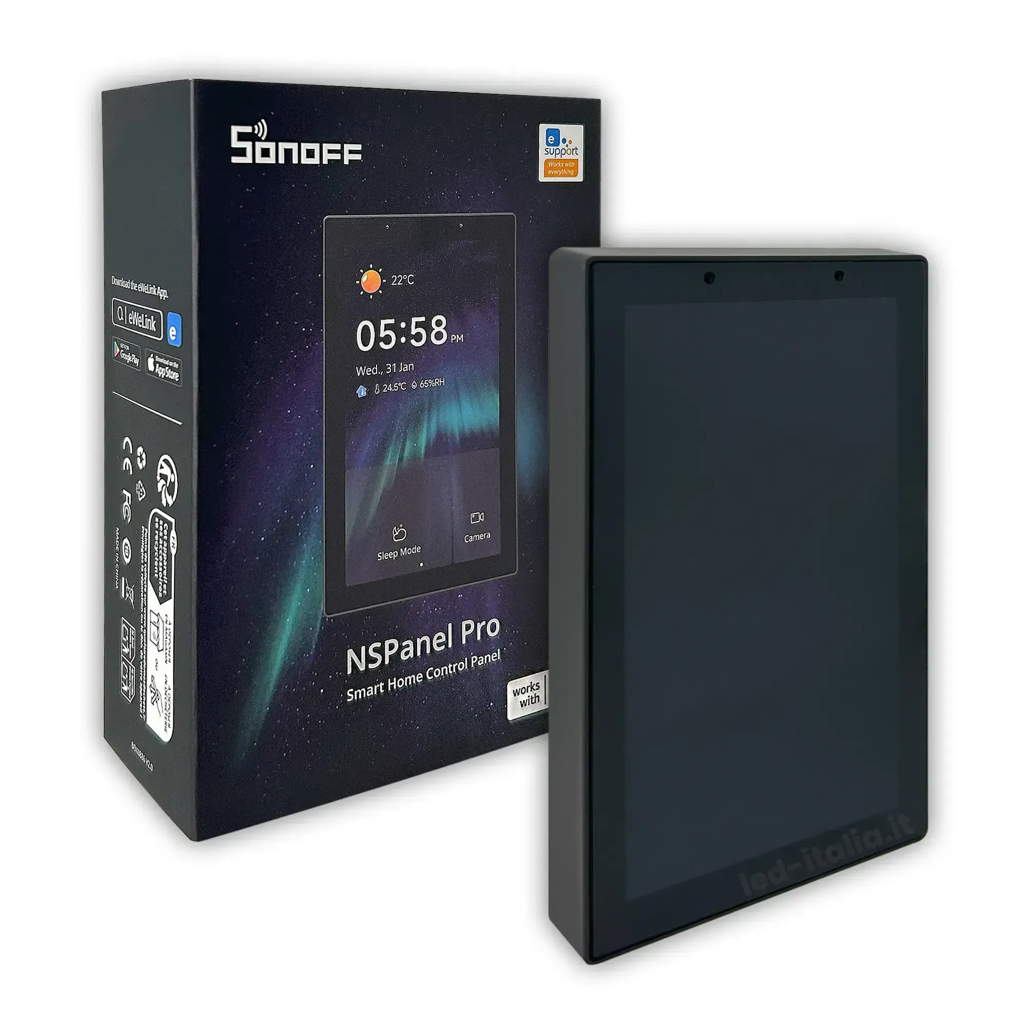 Anteprima Pannello Smart Home Touch LCD WiFi Sonoff